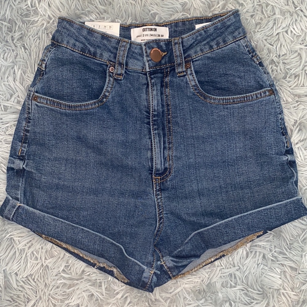 Cotton On High Rise Classic Stretch Denim Shorts